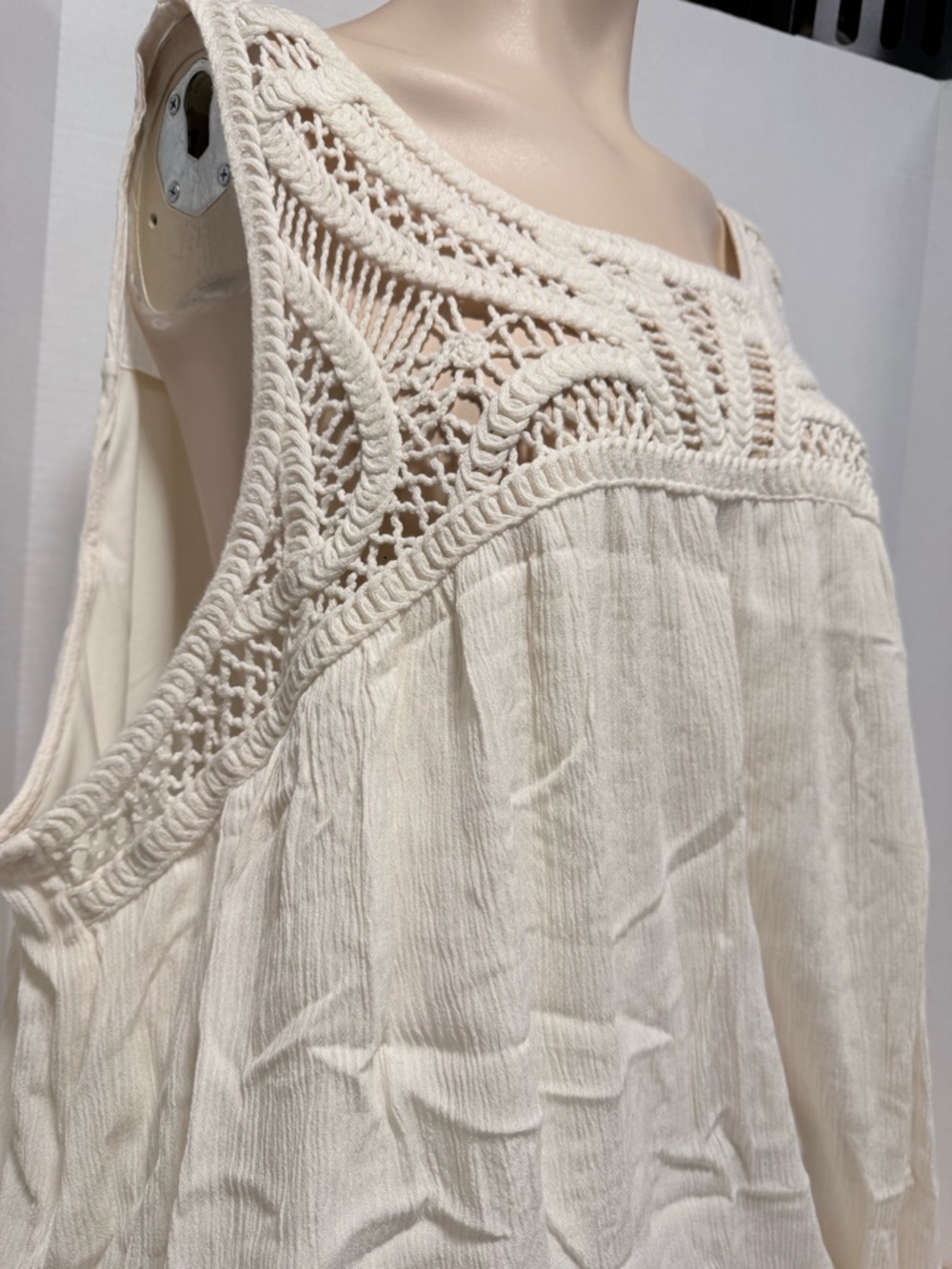 Maurices Cream Crochet-Detail Midi Dress